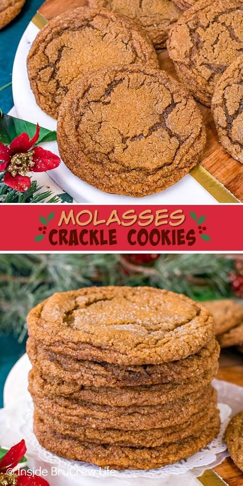 Homemade Molasses, Chocolate Cherry Cookies, Crackle Cookies, Chewy Molasses Cookies, Molasses Cookies Recipe, Cherry Cookies, Ginger Molasses Cookies, Molasses Cookies, Recipes Sweet