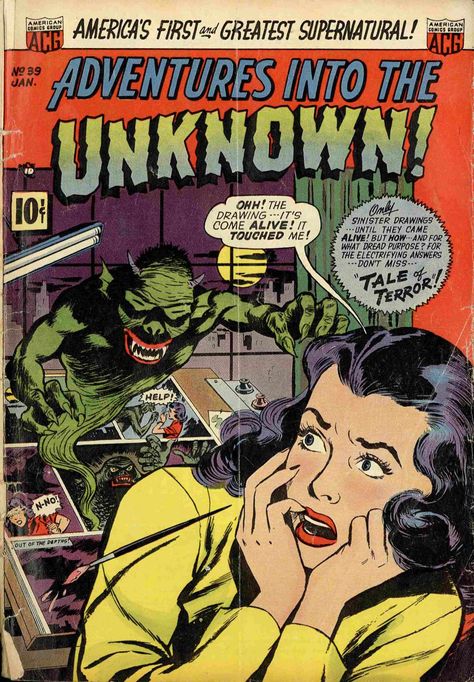 Comic Pop Art, Golden Age Comics, Classic Comic Books, Retro Horror, Horror Posters, Into The Unknown, Old Comics, Vintage Comic Books, Classic Comics