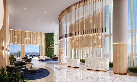 Miami Hotel Lobby, 5 Star Hotel Entrance, Luxury Hotels Lobby Reception, Hotel Lobby Double Height, Miami Building, Reception Area Design, The Standard Hotel Miami, Building Lobby, Interior Floor Plan