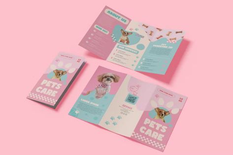 Pet Care Service Trifold Brochure, Print Templates ft. pet & care - Envato Elements Graphic Design Cv, Pet Grooming Salon, Japan Candy, Trifold Brochure Design, Brochure Print, Fold Brochure, Trifold Brochure Template, Trifold Brochure, Brochure Design Template