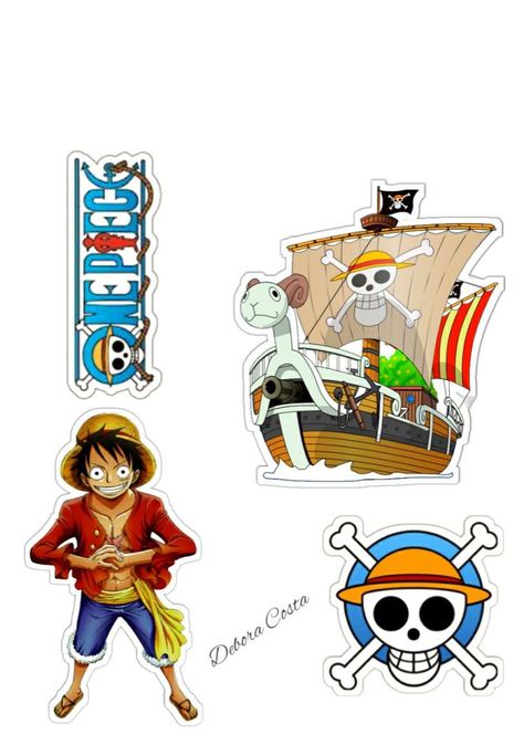 Topo De Bolo One Piece In 2022 6FA One Piece Topper Printable, One Piece Cake Topper Printable, Bolo One Piece, Pirate Images, Disney Princess Birthday Cakes, One Piece Birthdays, Baby Boy Cake Topper, 2022 Image, One Piece Theme