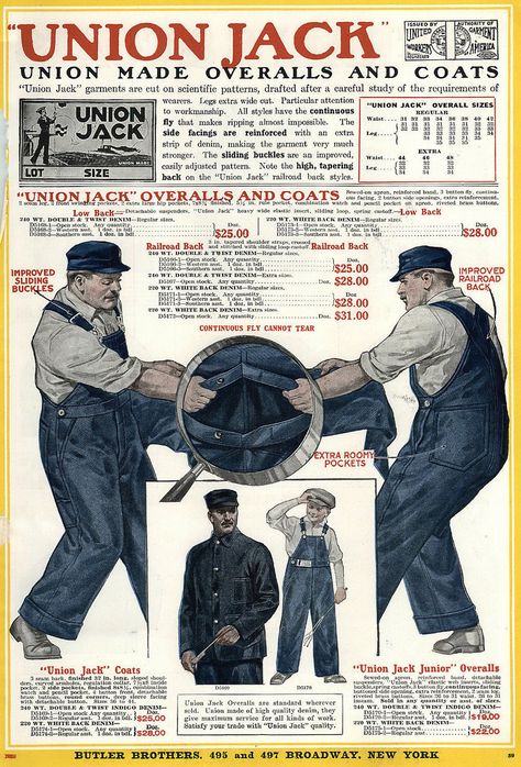 Japanese Workwear Vintage, Denim Ads, Work Coats, Japanese Workwear, Blue Jean Overalls, Vintage Advertising Art, Workwear Vintage, Mens Overalls, Denim Workwear