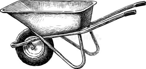 Wheelbarrow. Vector drawing of a garden wheelbarrow #Sponsored , #affiliate, #AFFILIATE, #Vector, #garden, #drawing, #Wheelbarrow Ancient Egypt For Kids, Wheelbarrow Garden, Wheelbarrows, Victorian Garden, One Piece Drawing, Arte Sketchbook, Spring Art, Cool Sketches, Vector Drawing