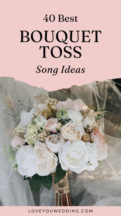 Songs For Bouquet Toss, Tossing Bouquet Ideas, Toss Bouquet Ideas, Toss Bouquet, Bouquet Toss Ideas, Alternative Bouquet Toss, Bouquet Toss Songs, Wedding Bouquet Toss, Wedding Music Playlist