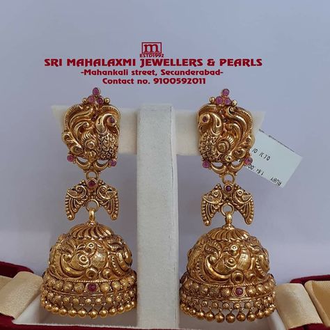 Antique Jumki Designs Gold, Nakshi Jhumkas Gold Earrings, Nakshi Earrings Gold, Gold Jumkas Antiques, Kammalu Buttalu Gold, Buttalu Earrings Gold Bridal, Nakshi Jhumkas, Buttalu Earrings Gold, Gold Jumkas