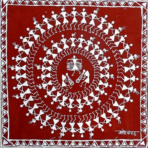 warli painting Warli Paintings, Colorful Art Paintings, Worli Painting, Warli Painting, Loki Wallpaper, Gond Painting, Ganesh Art Paintings, Warli Art, Beach Art Painting