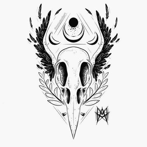 #art #artwork #darkart #illustration #instaart #tattoo #tattooart #tattooideas #tattoodesign
#greenwitch #witchy #witchyvibes #witchyart #blackandwhite #halloween #goth #gothic #gothictattoo #fantasyart #fantasytattoo #raventattoo #skulltattoo #witchtattoo #witchytattoo #witchythings #moontattoo #darktattoo #theraven Raven Skull Tattoo Design, Raven Skull Drawing, Crow Skull Drawing, Bird Skull Drawing, First Time Tattoo Ideas, Crow Skull Tattoo, Raven Skull Tattoo, Time Tattoo Ideas, Maybe Tattoo