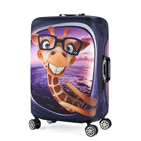 3D Print Giraffe Design Travel Suitcase Protective Cover 26"-28" Suitcase Protective Cover & High Elastic Spandex Size L Silver Clutch Bag, Giraffe Design, Suitcase Cover, Luggage Case, Popular Handbags, Luggage Suitcase, Luggage Covers, Luggage Sizes, Party Purse