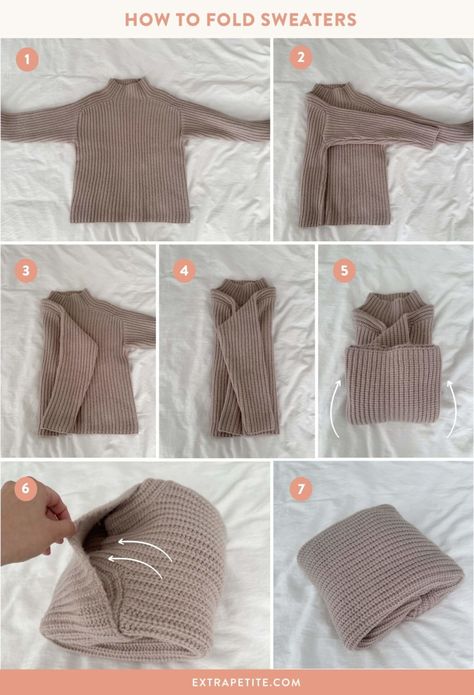 Fold A Sweater, Fold Sweaters, How To Fold Sweaters, Hang Sweaters, Sweater Organization, Blake Mitchell, Sweater Over Dress, Room Organization Bedroom, Sweater Storage