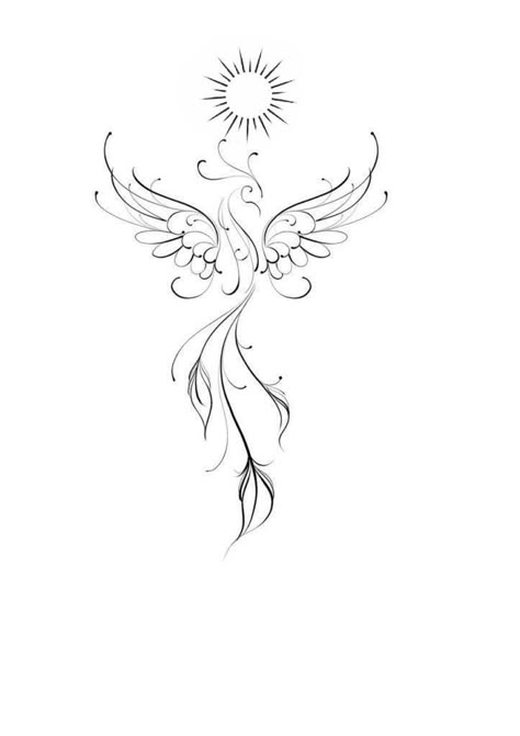 Feniks Tattoo, Phoenix Feather Tattoos, Phoenix Back Tattoo, Phoenix Tattoo Feminine, Small Phoenix Tattoos, Phönix Tattoo, Small Girly Tattoos, Phoenix Tattoo Design, Light Tattoo