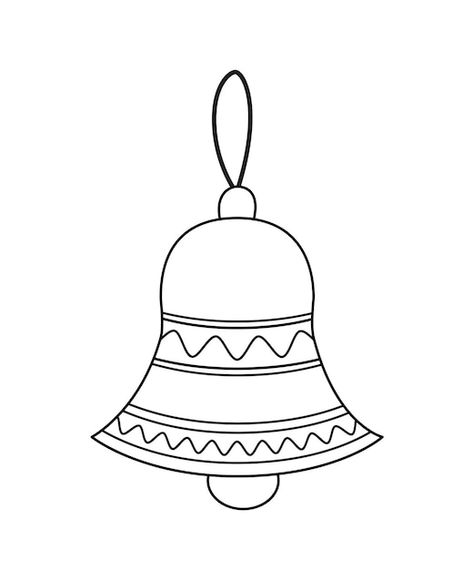 Vector bell coloring page black and whit... | Premium Vector #Freepik #vector #color-book #kids-illustration #kids-book #children Bell Drawing Easy, Bell Illustration, Bell Drawing, Bell Pictures, Book Art Diy, Coloring Pictures, Art Diy, Easy Drawings, Book Art