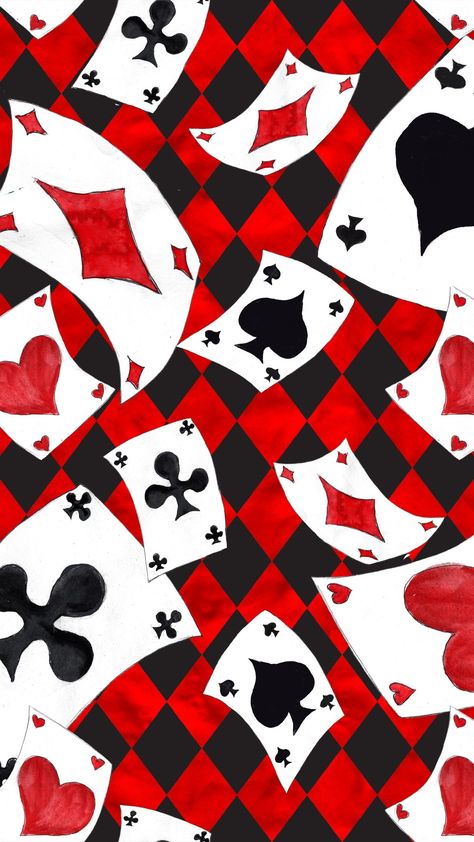 Disney Red Aesthetic, Jack Of Hearts Card, Playing Card Wallpaper, Playing Cards Wallpaper, Alice In Wonderland Background, Card Wallpaper, Joker Print, Graffiti Wallpaper Iphone, Playing Cards Art