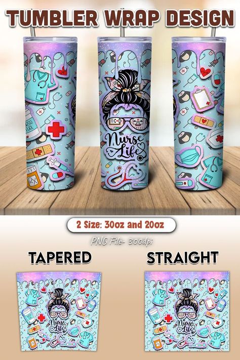 Tumbler Wraps Free, Nurse Tumblr, Tumbler Designs Sublimation, Tumblers Sublimation, Inspirational Tumbler, Tumbler Wrap Designs, Nurse Tumbler, Template Png, Glitter Photo