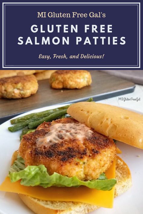 Gluten Free Salmon Patties Gf Salmon Patties, Gluten Free Salmon Cakes, Gluten Free Salmon Patties, Gluten Free Crescent Rolls, Gf Dinners, Gluten Free Salmon, Health Lunches, Salmon Cakes Recipe, Canned Salmon Recipes