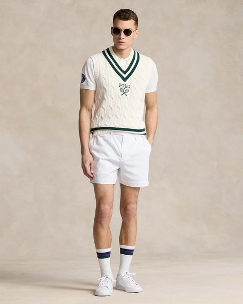 Wimbledon Cricket Sweater Vest Tennis Outfit Ideas, Sweater Vest Outfits, Cricket Sweater, Vest Outfits Men, Outfit Ideas Men, Sweater Vest Outfit, Wimbledon Tennis, Tennis Outfit, Tennis Clothes