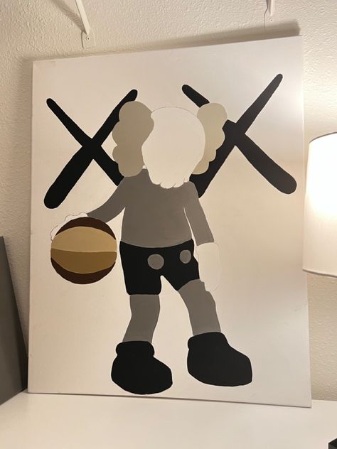 Kaws Acrylic Painting, Kaws Canvas Art, Hypebeast Painting Canvas, Kaws Painting Ideas On Canvas, Kaws Canvas Painting, Kaws Painting Ideas, Kaws Sketch, Hypebeast Painting, Y2k Painting Ideas