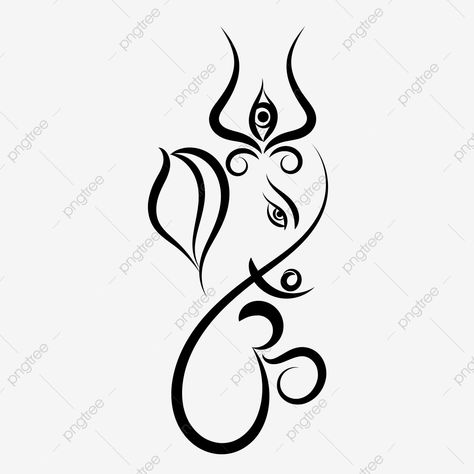 Shiv Ganesh Tattoo, Ganesha Symbol Tattoo, Ganesha Art Tattoo, Ganesha Om Tattoo, Ganesh Om Tattoo, Om And Ganesh Tattoo Design, Ganesh And Om Tattoo, Ganapathi Tattoo Designs, Hindu God Tattoo Designs