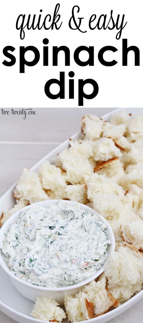 Quick and easy spinach dip recipe!  Only 5 ingredients! Simple Spinach Dip, Easy Spinach Dip Recipe, Easy Spinach Dip, Burlap Snowman, Spinach Dip Easy, Wedding Cheese, Hawaiian Bread, Fancy Foods, Dip Dip