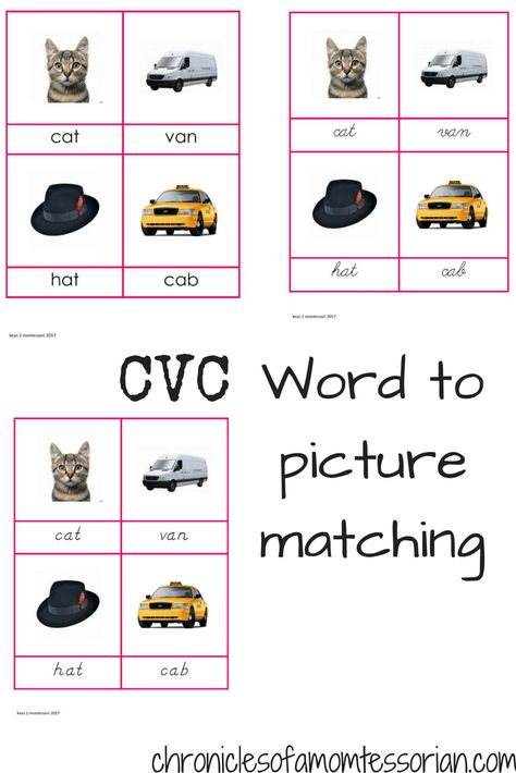 #cvc #word to #picture matching cards for spelling #montessori #language Montessori Resources, What Is Montessori, Montessori Board, Montessori Language, Montessori Printables, Montessori Environment, Montessori Lessons, Family Schedule, Cvc Word