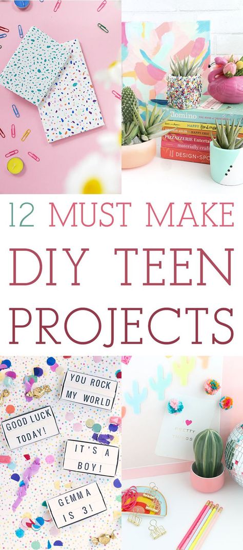 12 Must Make DIY Teen Projects! // Great for Gifts How To Make A Pin Board Diy, Teen Crafts Ideas, Crafts For Preteens, Sewing Projects For Teens, Teen Diy, Sew Pillows, Diy Teen, Teen Projects, Fun Crafts For Teens