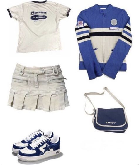 White Cargo Pants Outfit, Old Nike, White Cargo Pants, Cargo Pants Outfit, Outfit Layout, 2000s Fashion Outfits, Cargo Skirt, Swaggy Outfits, Blue Outfit