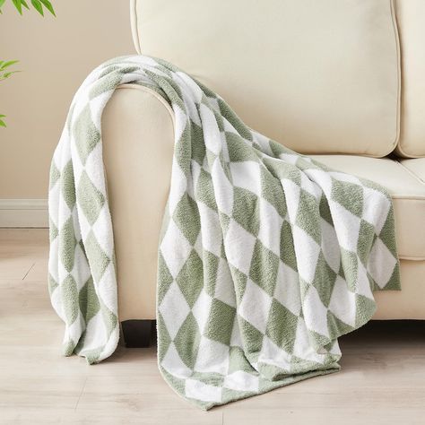 PRICES MAY VARY. 【VERSATILE USES】EASEON throw blanket can be snuggled up on couch,bed,chair,sofa when you enjoy your time in your living room/bedroom, or be used as a decorative throw blanket shows an artistry checkered accent on your couch or foot of bed for easy home decor.You can even regard it as a cooling blanket since it's lightweight and breathable, such a perfect couch throw, don't you want? 【FANTASTICAL DESGIN】EASEON throw blanket for couch nicely neutral diamond checkered knit design,