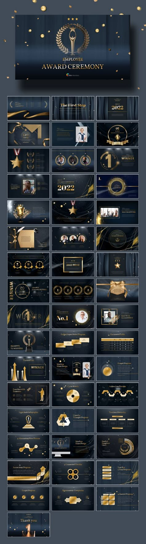 Award Theme related PPT Templates. Suitable for each industries. Get your own editable pre-designed slides. #SlideMembers #Award #Ceremony #Employee #Business #2022 #Contest #Winner #Trophies #Gold #Annual #Report #Professional #Diagram #Multipurpose #Proposal #Company #Profile #Overview #Layout #PPT #TemplateDesign #freePowerpointTemplate #freepresentation #PowerpointTemplate #Presentation #Templates #freetemplate #Slides #GoogleSlides #PowerPoint #PPTdeck #freePPT #PPTdownload #Keynote History Powerpoint, Slideshow Design, Award Poster, Business Ppt Templates, Employee Awards, Presentation Slides Design, Presentation Deck, Company Presentation, Presentation Design Layout