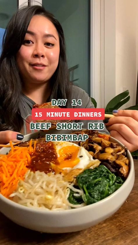 Korean Food Recipe, Bibimbap Recipe, Tiffy Cooks, Food Tiktok, Short Rib, Health Dinner Recipes, Köstliche Desserts, Idee Pasto Sano, Food Videos Desserts