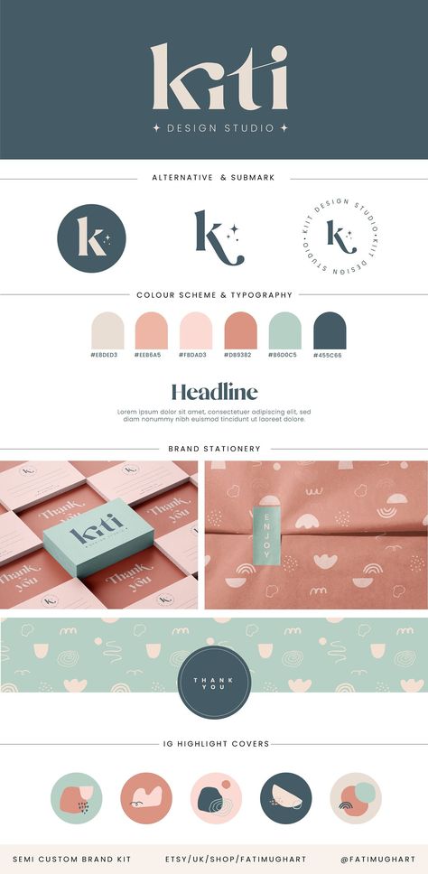 Branding Materials Ideas, Logo Layout Design Branding, Different Branding Styles, Brand Sheet Design, Country Branding Design, Branding And Logo Design, Logo Design Corporate, Etsy Logo Ideas, Modern Serif Logo