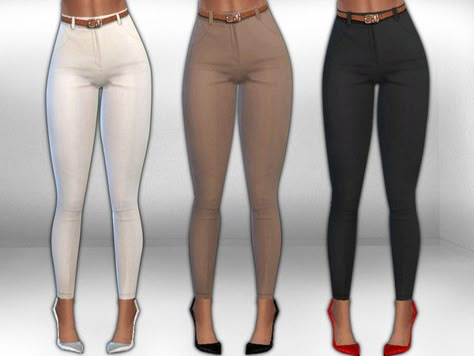 Trousers Outfit Casual, Sims 4 Pack, Trousers With Belt, Trousers Outfit, The Sims 4 Packs, Sims 4 Game Mods, Trouser Outfit, Sims 4 Cc Folder, Sims 4 Teen