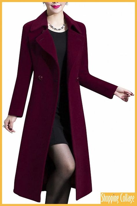 80%Polyester 20% Wool Polyester lining Button closure Hand Wash Only Front button up closure, 2 hand pockets at waist side Mid length Coat,Unique design, fine workmanship.... #Amazon. Amazon Affiliate link #women #doublebreasted #jackets #midlong #pea #coats #wool #blend #overcoat #winter #outerwear Wool Coats For Women, Winter Pea Coat, Long Peacoat, Wool Coats, Peacoat Jacket, Women Coats, Long Wool Coat, Women Overcoat, Winter Outerwear