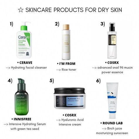 Dry Skin Korean Skincare Routine, Glowy Face Skin Care, Korean Products For Dry Skin, Korean Skin Care Dry Skin, Glass Skin Routine For Dry Skin, Korean Dry Skin Care Routine, Dry Skin Korean Skincare, Kpop Skincare Products, Wonyoung Skincare Products