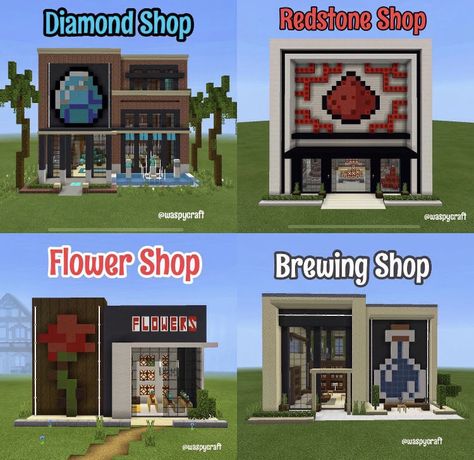 Shops Minecraft, Minecraft Dam, Minecraft Shop, Casa Minecraft, Building Blueprints, Minecraft Shops, Case Minecraft, Minecraft Decoration, Minecraft Redstone