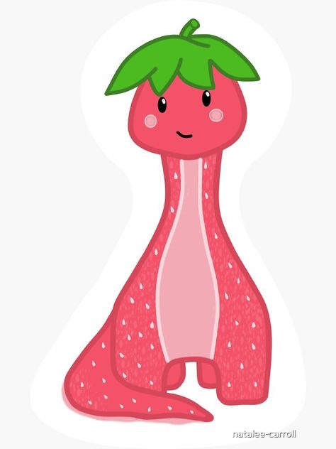 Dinosaur Strawberries, Strawberry Cartoon Drawing, Illustrated Strawberry, Animal Character Drawing, Strawberry Dinosaur, Gigi Birthday, Strawberry Art, Trippy Drawings, Animal Food