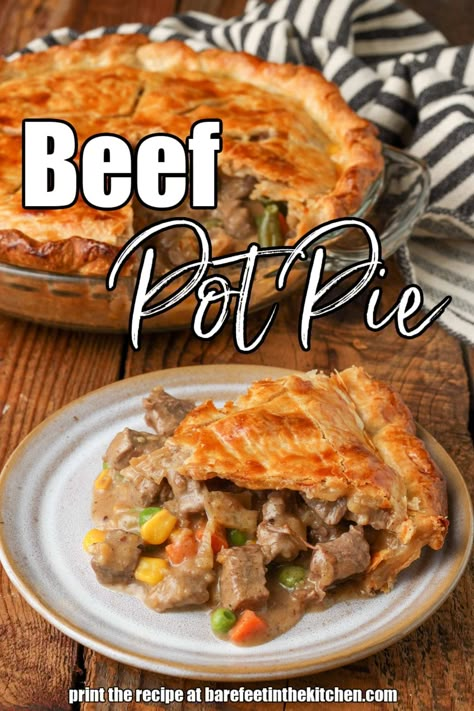 Ground Beef Pot Pie, Roast Beef Pot Pie, Meat Pot Pie, Beef Pot Pie Recipe, Homemade Pot Pie, Pot Pie Recipe Easy, Beef Pot Pie, Leftover Pot Roast, Sweet Carrots