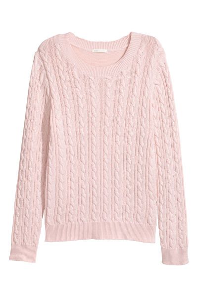 Pull Rose, Pink Jumper, Cable Knit Jumper, Pink Lady, H&m Women, Womens Basic, Fashion Design Clothes, Basic Outfits, Knit Cotton