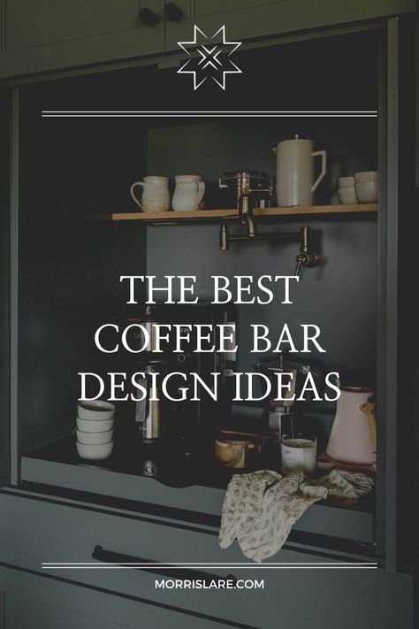 Get ready for mornings to become infinitely more enjoyable with a stylish coffee bar in your home. Whether you have a dedicated nook or just a corner of counter space, these nine inspiring ideas will help you create the perfect spot to brew and sip your favorite caffeinated beverage. Coffee Bar For Office Ideas, Built In Tea Station, Kitchen With Drink Station, Built In Cabinet Coffee Bar, Coffee Bar In Home Office, Coffee Bar Seating Ideas, Kitchen Coffee Wine Bar, Open Coffee Bar, Coffee Bar Cabinets Ideas