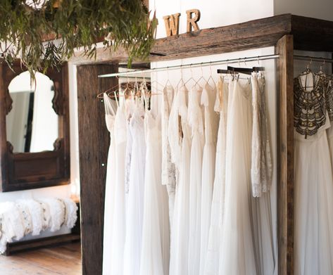 5 Things All Brides Should Know Before Shopping for Their Wedding Dress Bridal Suite Room, Bridal Boutique Interior, Suite Room, Brides Room, Bridal Room, Farmhouse Side Table, Boutique Ideas, Boutique Interior Design, Cute Dorm Rooms