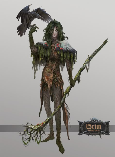 Blighted Druid, Archfey Warlock, Grim Hollow, Dnd Druid, Witch Characters, Elf Druid, Gaming Art, Halloween This Year, Dungeons And Dragons Characters