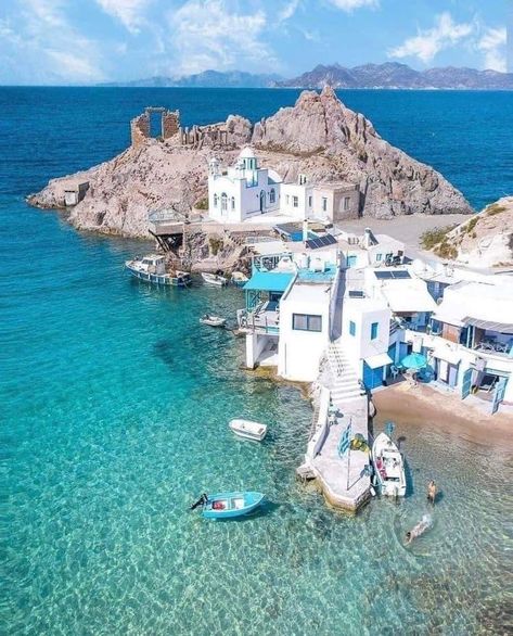 Lovely Milos island , Greece Cavo Tagoo Mykonos, Places In Greece, Greece Travel Guide, Cyclades Islands, Greece Holiday, Visiting Greece, Island Travel, Greek Island, Vacation Places