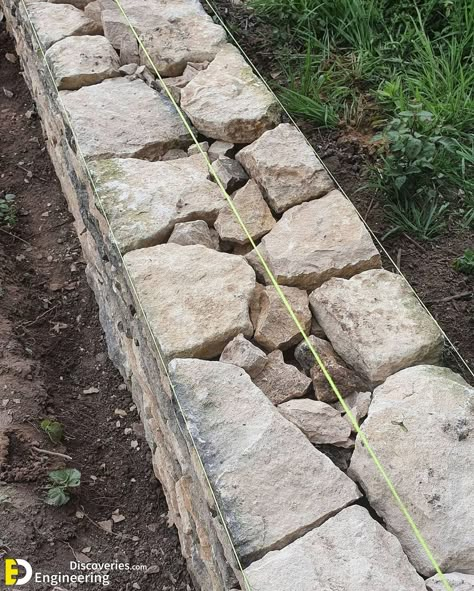 How To Build A Stone Wall: Tips And Ideas For Your Next Project | Building A Stone Wall, Stone Walls Garden, Stone Fence, Stone Landscaping, Stone Retaining Wall, Dry Stone Wall, Stone Masonry, Dry Stone, Christmas Outdoor