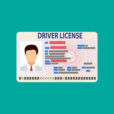 Vector car driver license identification... | Premium Vector #Freepik #vector #id-icon #driver #driver #car-illustration Drivers Permit, International Driving Permit, All European Countries, Card With Photo, Driving Permit, Driver License, Car Driver, Foreign Countries, Driving License