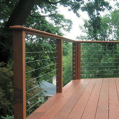 DIY steel conduit deck railing, inexpensive alternative to steel wire railings you can do yourself, how to Modern Porch Railing Ideas, Deck Railing Diy, Wire Deck Railing, Deck Rails, Wood Deck Railing, Cable Railing Deck, Outdoor Decking, Deck Piscina, Deck Railing Design