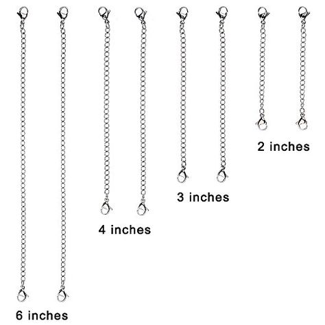 8 Pcs Stainless Steel Necklace Bracelet Extender Chain Set 4 Different length 6 4 3 2 -- Be sure to check out this awesome product. (Note:Amazon affiliate link) #BeadingJewelryMaking Bracelet Extender, Necklace Extender, Arts And Crafts Supplies, Steel Necklace, Beading Supplies, Stainless Steel Necklace, Earring Backs, Steel Chain, Stainless Steel Chain