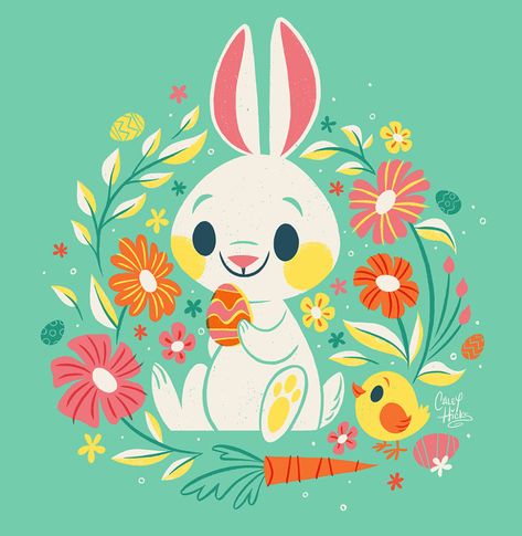 Easter Illustration Design, Caley Hicks, Easter Drawings, Easter Coloring Book, Easter Paintings, Easter Illustration, Happy Easter Everyone, Easter Egg Painting, Easter Colouring