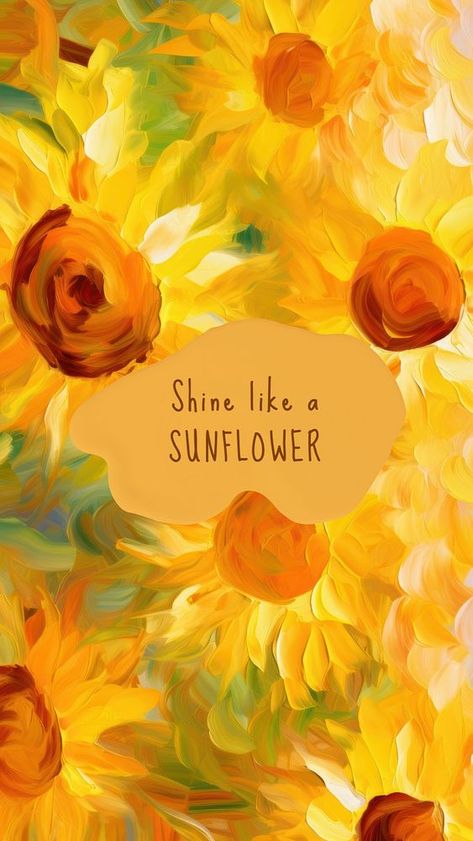 Shine like a sunflower mobile wallpaper template, editable design | premium image by rawpixel.com / Minty Flower Art Wallpaper, Yellow Background Painting, Sunflower Wallpaper Aesthetic, Wallpaper Backgrounds Simple, Sunflower Mobile, Happiness Images, Sunflower Wallpaper Iphone, Painting Sunlight, Sunflower Inspiration