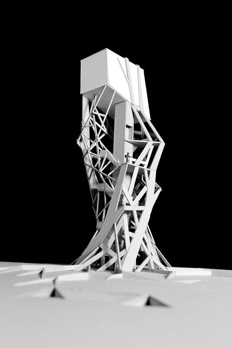 Water Tower on Behance Water In Architecture, Tower Architecture, Tower Models, How To Make Water, Architecture Design Process, Concept Models Architecture, Study Room Design, Model Sketch, Arch Model