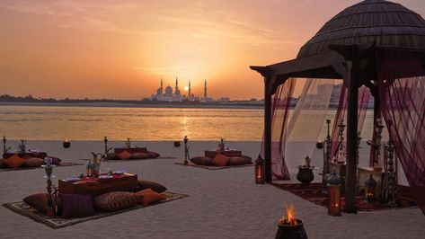 Shangri-La Hotel, Qaryat Al Beri, Abu Dhabi, Abu Dhabi, United Arab Emirates الإمارات العربية المتحدة, Shangri La Hotel, Beach At Sunset, Grand Mosque, Instagram Travel, Jules Verne, Dubai Travel, Destination Voyage, Shangri La