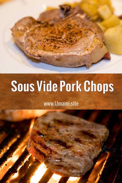 Sous vide is one of the best ways to cook plump, juicy pork chops. Cooking pork chops sous vide with a little smoked paprika and brown sugar creates chops with deep rich flavors that are cooked perfectly from edge to edge. #sousvide #recipe #grill #pork #porkchop #dinner #delicious Sous Vide Pork Chops, Sous Vide Pork, Cooking Pork, Cooking Pork Chops, Bbq Pork Ribs, Juicy Pork Chops, Pork Rib Recipes, Sous Vide Recipes, Grilled Pork Chops