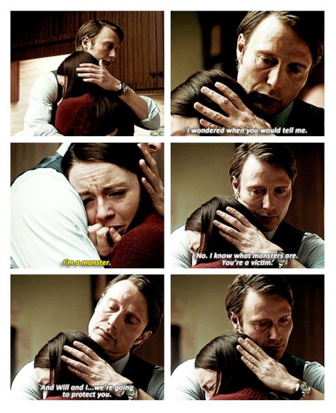 why!!!! WHY ARE YOU SO NICE SOME TIMES!!!!!!!! -crys- then you do something bad :( and it makes me not want to like you, but I still do Hannibal Hugging Abigail, Hannibal Abigail, Hannibal Funny, Hannibal Tv Show, Will Graham Hannibal, Hannibal Tv Series, Hannibal Series, Nbc Hannibal, Hugh Dancy